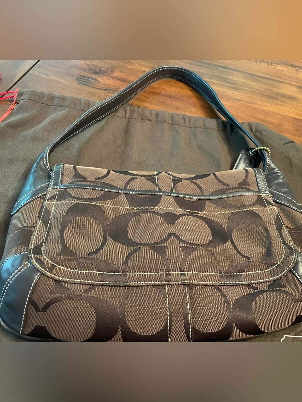 Coach Ergo Y2K Chocolate 24c Signature Flap Shoulder Bag 1257 - Picture 8 of 15